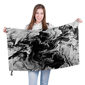 Флаг 3D с принтом vortex gray в Санкт-Петербурге, 100% полиэстер | плотность ткани — 95 г/м2, размер — 67 х 109 см. Принт наносится с одной стороны | abstraction | color | spray | tie dye | абстракция | акварель | живопись | искусство | краски | текстуры