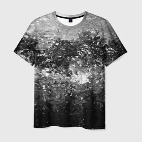 Мужская футболка 3D с принтом Чёрно белый цвет в Санкт-Петербурге, 100% полиэфир | прямой крой, круглый вырез горловины, длина до линии бедер | abstraction | color | spray | tie dye | абстракция | акварель | живопись | искусство | краски | текстуры