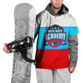 Накидка на куртку 3D с принтом Академия хоккея в Санкт-Петербурге, 100% полиэстер |  | bandy | hockey | клюшка | коньки | лед | россия | русский хоккей | спорт | хоккей