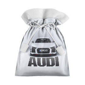 Подарочный 3D мешок с принтом Audi серебро в Санкт-Петербурге, 100% полиэстер | Размер: 29*39 см | ауди | машина