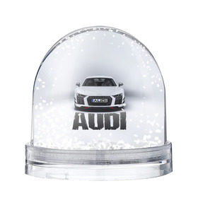 Снежный шар с принтом Audi серебро в Санкт-Петербурге, Пластик | Изображение внутри шара печатается на глянцевой фотобумаге с двух сторон | ауди | машина