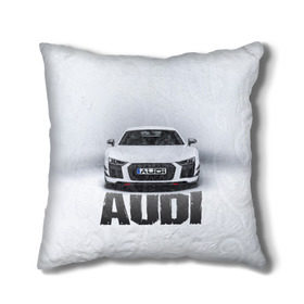 Подушка 3D с принтом Audi серебро в Санкт-Петербурге, наволочка – 100% полиэстер, наполнитель – холлофайбер (легкий наполнитель, не вызывает аллергию). | состоит из подушки и наволочки. Наволочка на молнии, легко снимается для стирки | ауди | машина