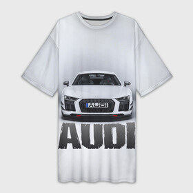 Платье-футболка 3D с принтом Audi серебро в Санкт-Петербурге,  |  | ауди | машина