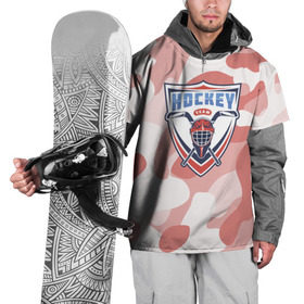 Накидка на куртку 3D с принтом Hockey в Санкт-Петербурге, 100% полиэстер |  | камуфляж | каска | красный | спорт | шлем