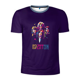 Мужская футболка 3D спортивная с принтом Led Zeppelin Color в Санкт-Петербурге, 100% полиэстер с улучшенными характеристиками | приталенный силуэт, круглая горловина, широкие плечи, сужается к линии бедра | Тематика изображения на принте: рок