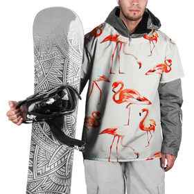 Накидка на куртку 3D с принтом Фламинго в Санкт-Петербурге, 100% полиэстер |  | арт | птицы | текстура | фламинго