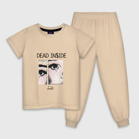 Детская пижама хлопок с принтом Dead Inside / Мертвый Внутри в Санкт-Петербурге, 100% хлопок |  брюки и футболка прямого кроя, без карманов, на брюках мягкая резинка на поясе и по низу штанин
 | skate | swag | top | trend | мерч