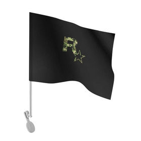 Флаг для автомобиля с принтом Rockstar в Санкт-Петербурге, 100% полиэстер | Размер: 30*21 см | auto | dead | grand | gta | red | redemption | theft | гта | рокстар