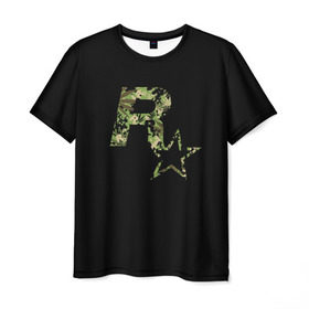 Мужская футболка 3D с принтом Rockstar в Санкт-Петербурге, 100% полиэфир | прямой крой, круглый вырез горловины, длина до линии бедер | auto | dead | grand | gta | red | redemption | theft | гта | рокстар