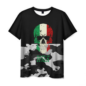 Мужская футболка 3D с принтом Made in Italy в Санкт-Петербурге, 100% полиэфир | прямой крой, круглый вырез горловины, длина до линии бедер | camouflage | made in italy | skull | абстракция | города | италия | камуфляж | нация | страны | текстуры | череп