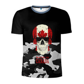 Мужская футболка 3D спортивная с принтом Made in Canada в Санкт-Петербурге, 100% полиэстер с улучшенными характеристиками | приталенный силуэт, круглая горловина, широкие плечи, сужается к линии бедра | camouflage | made in canada | skull | абстракция | города | камуфляж | канада | нация | страны | текстуры | череп