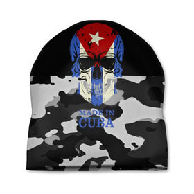 Шапка 3D с принтом Made in Cuba в Санкт-Петербурге, 100% полиэстер | универсальный размер, печать по всей поверхности изделия | camouflage | made in cuba | skull | абстракция | города | камуфляж | куба | нация | страны | текстуры | череп