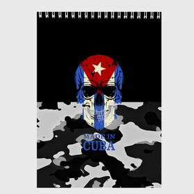 Скетчбук с принтом Made in Cuba в Санкт-Петербурге, 100% бумага
 | 48 листов, плотность листов — 100 г/м2, плотность картонной обложки — 250 г/м2. Листы скреплены сверху удобной пружинной спиралью | camouflage | made in cuba | skull | абстракция | города | камуфляж | куба | нация | страны | текстуры | череп