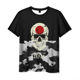 Мужская футболка 3D с принтом Made in Japan в Санкт-Петербурге, 100% полиэфир | прямой крой, круглый вырез горловины, длина до линии бедер | camouflage | made in japan | skull | абстракция | города | камуфляж | нация | страны | текстуры | череп | япония