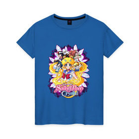 Женская футболка хлопок с принтом Sailor Moon Crystal в Санкт-Петербурге, 100% хлопок | прямой крой, круглый вырез горловины, длина до линии бедер, слегка спущенное плечо | sailor moon | аниме | анимэ | волосы | глаза | девочка | косы | луна в матроске | месяц | мультик | мультсериал | мультфильм | се | сейлор | сейлор ви | сейлор винера | сейлор марс | сейлор меркурий