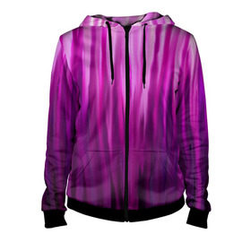 Женская толстовка 3D на молнии с принтом фиолетово-черные краски в Санкт-Петербурге, 100% полиэстер | длина до линии бедра, манжеты и пояс оформлены мягкой тканевой резинкой, двухслойный капюшон со шнурком для регулировки, спереди молния, по бокам два кармана | color | violet | акварель | краски | полосы | фиолетовый | цвет | черный | ярко