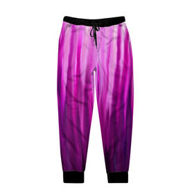 Мужские брюки 3D с принтом фиолетово-черные краски в Санкт-Петербурге, 100% полиэстер | манжеты по низу, эластичный пояс регулируется шнурком, по бокам два кармана без застежек, внутренняя часть кармана из мелкой сетки | color | violet | акварель | краски | полосы | фиолетовый | цвет | черный | ярко