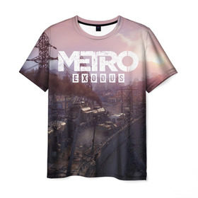 Мужская футболка 3D с принтом METRO в Санкт-Петербурге, 100% полиэфир | прямой крой, круглый вырез горловины, длина до линии бедер | metro | metro exodus | метро
