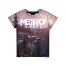Детская футболка 3D с принтом METRO в Санкт-Петербурге, 100% гипоаллергенный полиэфир | прямой крой, круглый вырез горловины, длина до линии бедер, чуть спущенное плечо, ткань немного тянется | metro | metro exodus | метро