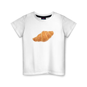 Детская футболка хлопок с принтом Круассан в Санкт-Петербурге, 100% хлопок | круглый вырез горловины, полуприлегающий силуэт, длина до линии бедер | 