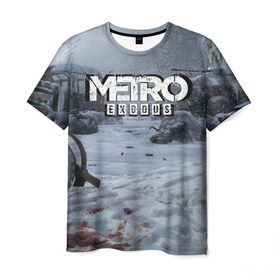 Мужская футболка 3D с принтом METRO EXODUS в Санкт-Петербурге, 100% полиэфир | прямой крой, круглый вырез горловины, длина до линии бедер | metro | metro exodus | метро