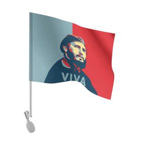 Флаг для автомобиля с принтом Фидель Кастро в Санкт-Петербурге, 100% полиэстер | Размер: 30*21 см | cuba | fidel | диктатор | коммунизм | куба | президент | фидель