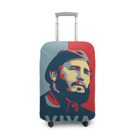 Чехол для чемодана 3D с принтом Фидель Кастро в Санкт-Петербурге, 86% полиэфир, 14% спандекс | двустороннее нанесение принта, прорези для ручек и колес | cuba | fidel | диктатор | коммунизм | куба | президент | фидель