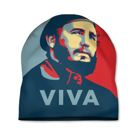 Шапка 3D с принтом Фидель Кастро в Санкт-Петербурге, 100% полиэстер | универсальный размер, печать по всей поверхности изделия | Тематика изображения на принте: cuba | fidel | диктатор | коммунизм | куба | президент | фидель