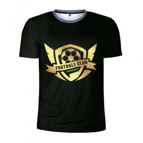Мужская футболка 3D спортивная с принтом Футбол без границ в Санкт-Петербурге, 100% полиэстер с улучшенными характеристиками | приталенный силуэт, круглая горловина, широкие плечи, сужается к линии бедра | золото | игра | мяч | символ | футбол