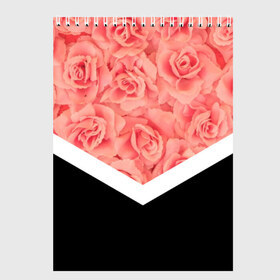 Скетчбук с принтом Розы (в цвете) в Санкт-Петербурге, 100% бумага
 | 48 листов, плотность листов — 100 г/м2, плотность картонной обложки — 250 г/м2. Листы скреплены сверху удобной пружинной спиралью | flowers | абстракция | растения | розовы | розы | треугольник | цветы | черно белый