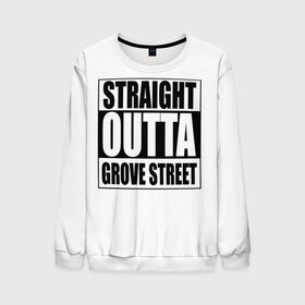 Мужской свитшот 3D с принтом Straight Outta Grove Street в Санкт-Петербурге, 100% полиэстер с мягким внутренним слоем | круглый вырез горловины, мягкая резинка на манжетах и поясе, свободная посадка по фигуре | Тематика изображения на принте: grand the auto | grove street | gta | san andreas | straight outta grove street