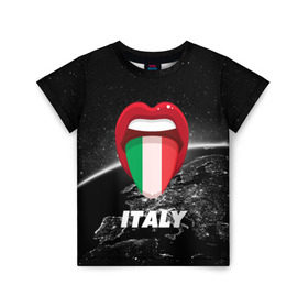 Детская футболка 3D с принтом Italy в Санкт-Петербурге, 100% гипоаллергенный полиэфир | прямой крой, круглый вырез горловины, длина до линии бедер, чуть спущенное плечо, ткань немного тянется | Тематика изображения на принте: earth | italy | италия | страны