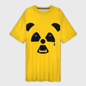 Платье-футболка 3D с принтом Радиоактивная природа в Санкт-Петербурге,  |  | panda | wwf | глаза | панда | радиация | экология