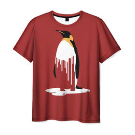 Мужская футболка 3D с принтом Глобальное Потепление 2 в Санкт-Петербурге, 100% полиэфир | прямой крой, круглый вырез горловины, длина до линии бедер | животные | климат | пингвины | экология