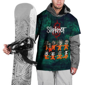 Накидка на куртку 3D с принтом Группа Slipknot в Санкт-Петербурге, 100% полиэстер |  | slipknot | альтернативный метал | грув метал | комбинезон | маска | метал | мрачный | ню метал | рок