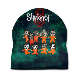 Шапка 3D с принтом Группа Slipknot в Санкт-Петербурге, 100% полиэстер | универсальный размер, печать по всей поверхности изделия | slipknot | альтернативный метал | грув метал | комбинезон | маска | метал | мрачный | ню метал | рок