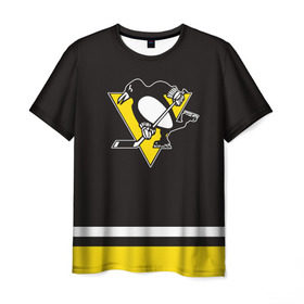 Мужская футболка 3D с принтом Pittsburgh Penguins 2017 в Санкт-Петербурге, 100% полиэфир | прямой крой, круглый вырез горловины, длина до линии бедер | Тематика изображения на принте: nhl | pittsburgh penguins | спорт | хоккей