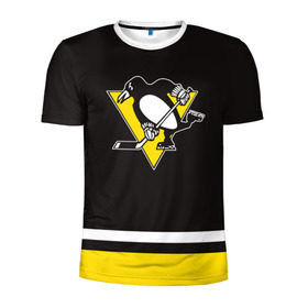 Мужская футболка 3D спортивная с принтом Pittsburgh Penguins 2017 в Санкт-Петербурге, 100% полиэстер с улучшенными характеристиками | приталенный силуэт, круглая горловина, широкие плечи, сужается к линии бедра | nhl | pittsburgh penguins | спорт | хоккей