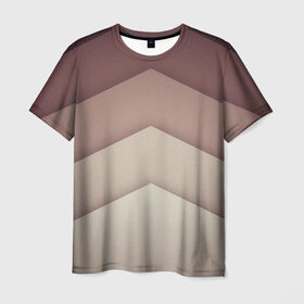 Мужская футболка 3D с принтом Коричневые полосы в Санкт-Петербурге, 100% полиэфир | прямой крой, круглый вырез горловины, длина до линии бедер | абстракция | геометрия | линии | полосы | узоры