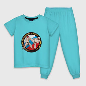 Детская пижама хлопок с принтом армейский рукопашный бой в Санкт-Петербурге, 100% хлопок |  брюки и футболка прямого кроя, без карманов, на брюках мягкая резинка на поясе и по низу штанин
 | арб | защита | нападение
