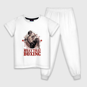 Детская пижама хлопок с принтом Тайский бокс в Санкт-Петербурге, 100% хлопок |  брюки и футболка прямого кроя, без карманов, на брюках мягкая резинка на поясе и по низу штанин
 | Тематика изображения на принте: muay thai boxing