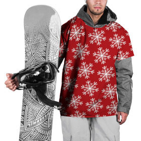 Накидка на куртку 3D с принтом Новогодние Снежинки в Санкт-Петербурге, 100% полиэстер |  | дед | дед морозо | клаус | новый год | подарки | санта | санта клаус | снег | снеговик | снежинки | холод