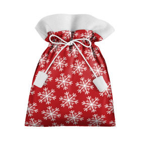 Подарочный 3D мешок с принтом Новогодние Снежинки в Санкт-Петербурге, 100% полиэстер | Размер: 29*39 см | Тематика изображения на принте: дед | дед морозо | клаус | новый год | подарки | санта | санта клаус | снег | снеговик | снежинки | холод