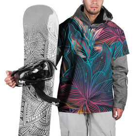 Накидка на куртку 3D с принтом Авангард страсти в Санкт-Петербурге, 100% полиэстер |  | красный | линии | синий | цвет | яркий