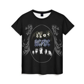 Женская футболка 3D с принтом Группа AC/DC в Санкт-Петербурге, 100% полиэфир ( синтетическое хлопкоподобное полотно) | прямой крой, круглый вырез горловины, длина до линии бедер | ac dc | acdc | австралийская | ангус янг | блюз рок | головы | группа | крис слэйд | музыканты | певцы | рок | рок н ролл | стиви янг | хард рок | эксл роуз
