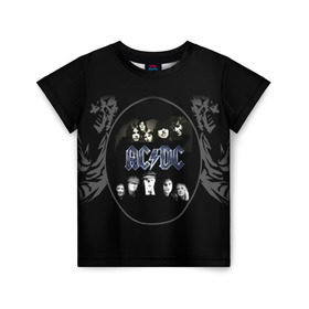 Детская футболка 3D с принтом Группа AC/DC в Санкт-Петербурге, 100% гипоаллергенный полиэфир | прямой крой, круглый вырез горловины, длина до линии бедер, чуть спущенное плечо, ткань немного тянется | ac dc | acdc | австралийская | ангус янг | блюз рок | головы | группа | крис слэйд | музыканты | певцы | рок | рок н ролл | стиви янг | хард рок | эксл роуз