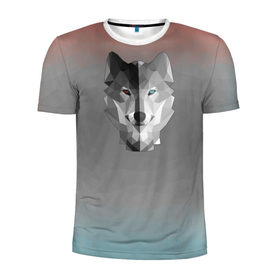 Мужская футболка 3D спортивная с принтом Wolf Geometric в Санкт-Петербурге, 100% полиэстер с улучшенными характеристиками | приталенный силуэт, круглая горловина, широкие плечи, сужается к линии бедра | 