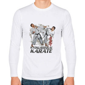 Мужской лонгслив хлопок с принтом карате в Санкт-Петербурге, 100% хлопок |  | karate | борьба | каратэ