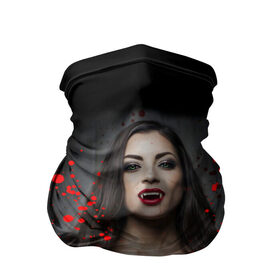 Бандана-труба 3D с принтом Вампирша в Санкт-Петербурге, 100% полиэстер, ткань с особыми свойствами — Activecool | плотность 150‒180 г/м2; хорошо тянется, но сохраняет форму | вампир | ведьма | девушка | кровь | праздник | хэллоуин