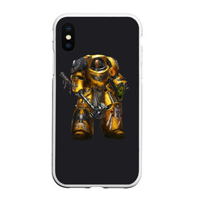 Чехол для iPhone XS Max матовый с принтом Warhammer 40 000 в Санкт-Петербурге, Силикон | Область печати: задняя сторона чехла, без боковых панелей | Тематика изображения на принте: game | hammer | terminator armor | warhammer 40k | wh40k | игра | игрок | терминатор | фантастика | фэнтези